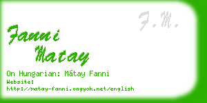 fanni matay business card
